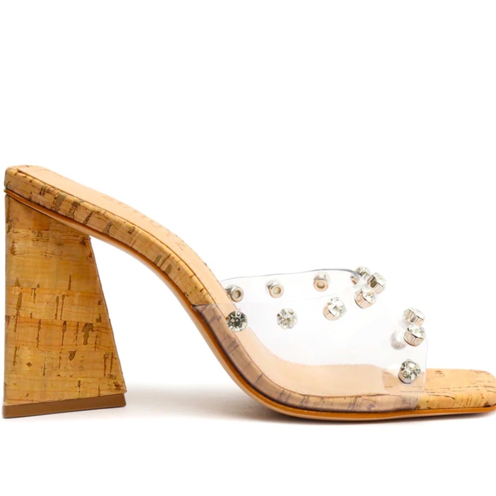 Schutz Lizah Cork Vinyl Sandal size 6